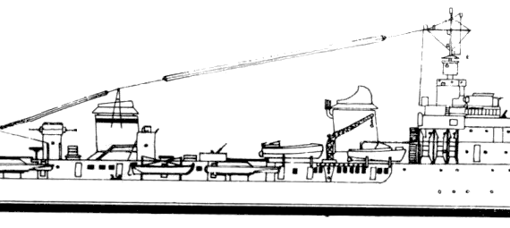 Эсминец NMF Mogador [Destroyer] - чертежи, габариты, рисунки